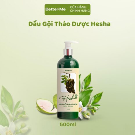 Dầu Gội Thảo Dược Hesha 500ml - Tinh Dầu Bưởi & Gừng, Hỗ Trợ Giảm Gãy Rụng